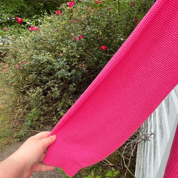 NWT Talbots Pretty Raspberry Pink V-Neck Cardigan Long Sleeve Sweater - Picture 3 of 5